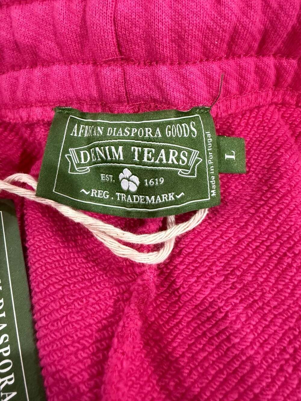 Denim Tears University Sweatpants Pink White Wreath Logo Joggers Size L - Picture 4 of 11